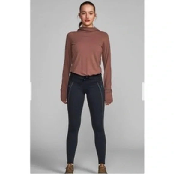 Janji Aurora Fleece Tight Insulated Leggings Black Winter Run Small - Picture 1 of 10